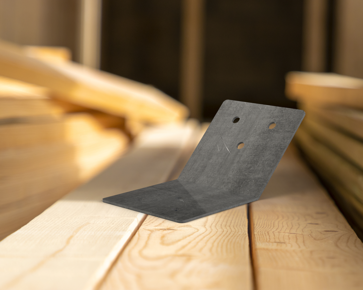 45 Degree Standard Bracket for 4" Post - Wood Post Brackets - construction brackets - brackets for post and beam construction - beam supports - post support - timber frame brackets - barndominium brackets - exposed beam brackets