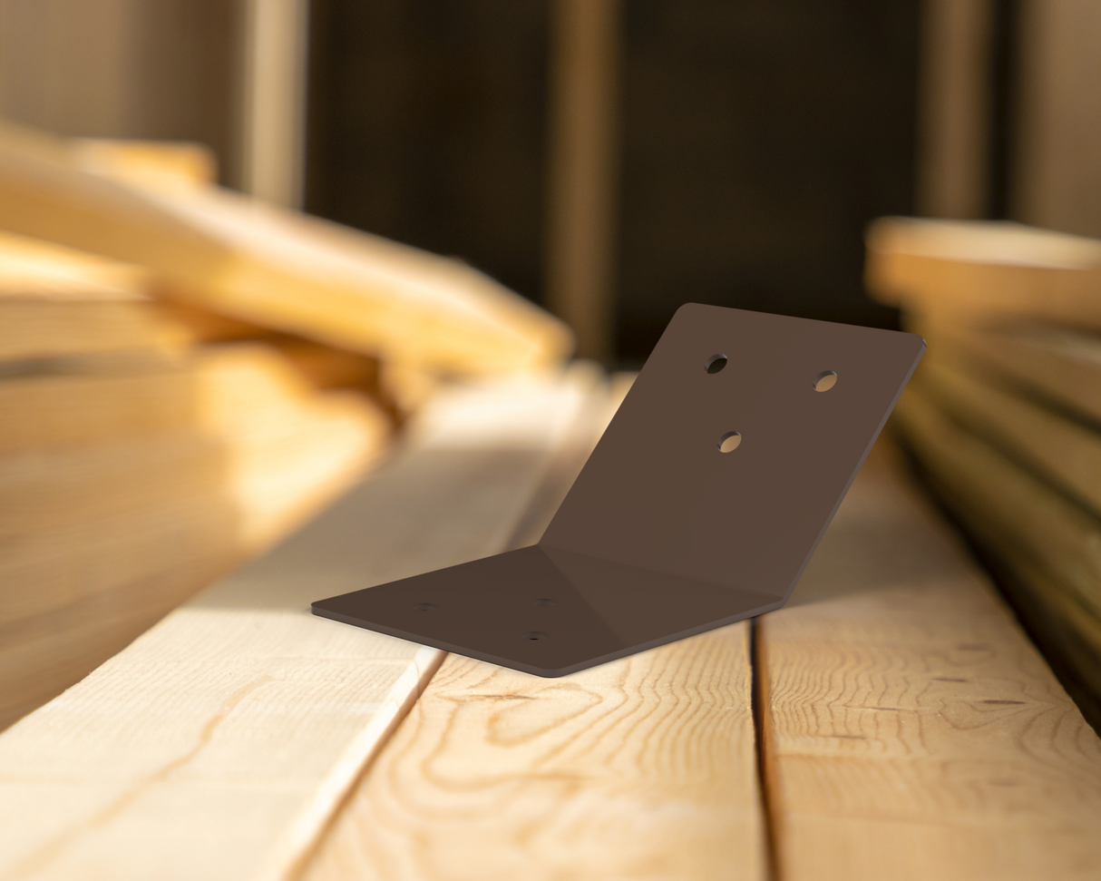 45 Degree Standard Bracket for 4" Post - Wood Post Brackets - construction brackets - brackets for post and beam construction - beam supports - post support - timber frame brackets - barndominium brackets - exposed beam brackets