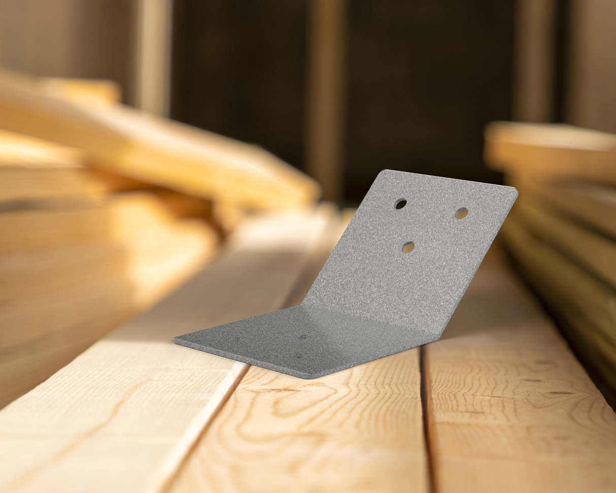 45 Degree Standard Bracket for 4" Post - Wood Post Brackets - construction brackets - brackets for post and beam construction - beam supports - post support - timber frame brackets - barndominium brackets - exposed beam brackets
