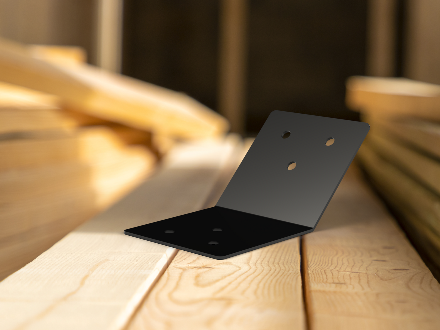 45 Degree Standard Bracket for 4" Post - Wood Post Brackets - construction brackets - brackets for post and beam construction - beam supports - post support - timber frame brackets - barndominium brackets - exposed beam brackets