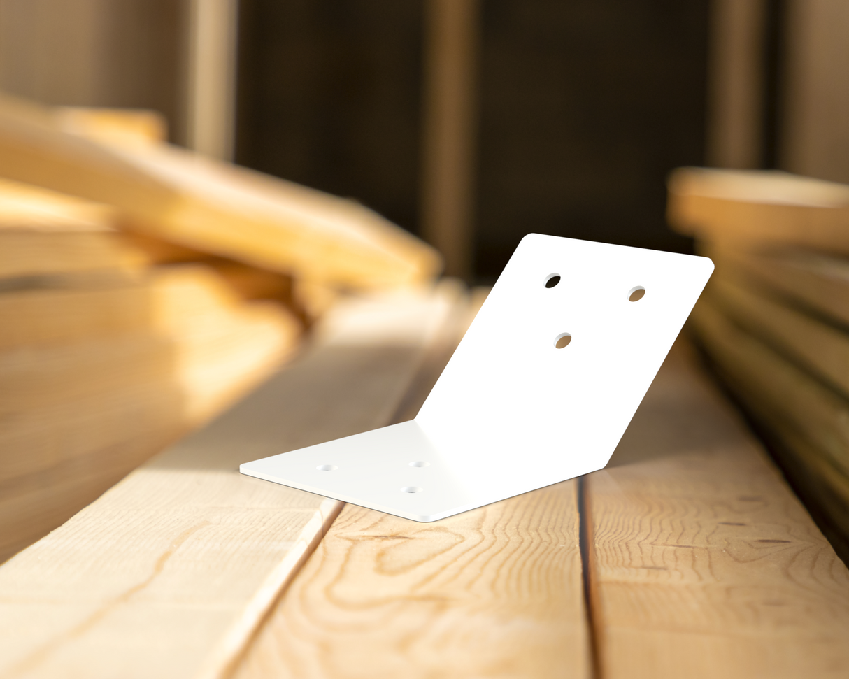 45 Degree Standard Bracket for 4" Post - Wood Post Brackets - construction brackets - brackets for post and beam construction - beam supports - post support - timber frame brackets - barndominium brackets - exposed beam brackets