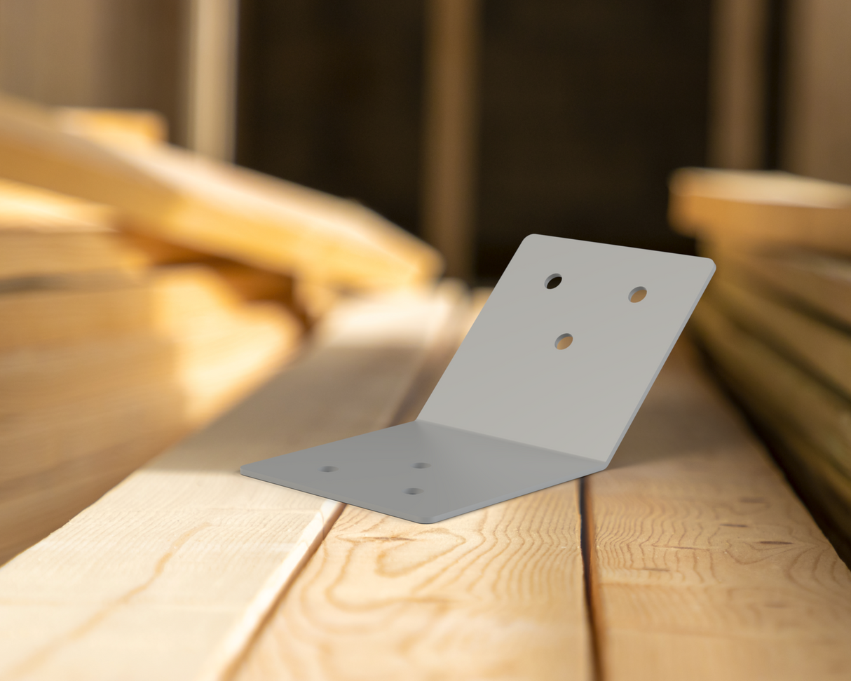 45 Degree Standard Bracket for 4" Post - Wood Post Brackets - construction brackets - brackets for post and beam construction - beam supports - post support - timber frame brackets - barndominium brackets - exposed beam brackets