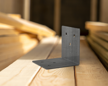 90 Degree Standard Bracket for 4" Post - Wood Post Brackets - construction brackets - brackets for post and beam construction - beam supports - post support - timber frame brackets - barndominium brackets - exposed beam brackets