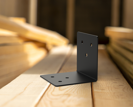 90 Degree Standard Bracket for 4" Post - Wood Post Brackets - construction brackets - brackets for post and beam construction - beam supports - post support - timber frame brackets - barndominium brackets - exposed beam brackets