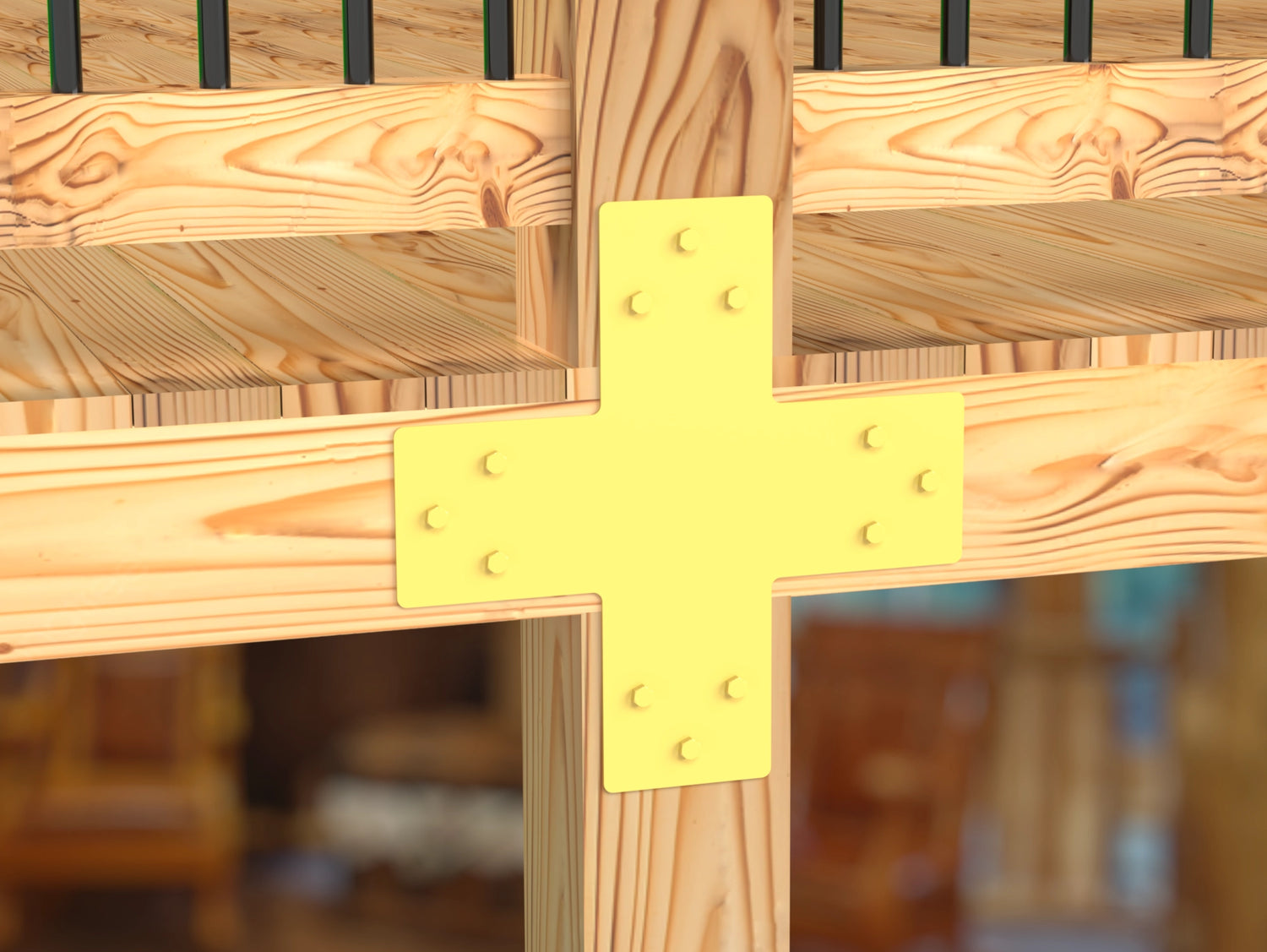 X Bracket - Standard Style - For 8 Inch Lumber - Wood Post Brackets - construction brackets - brackets for post and beam construction - beam supports - post support - timber frame brackets - barndominium brackets - exposed beam brackets