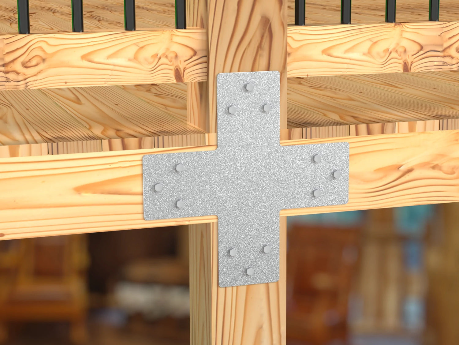 Standard Brackets for 8"x8" Dimensional Wood Post - Madison Iron and Wood