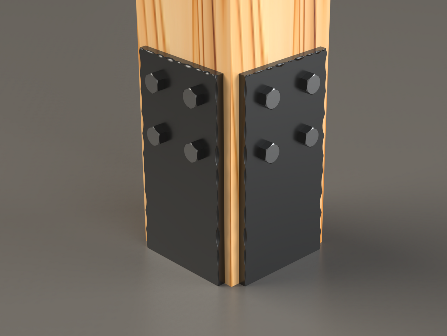 Decorative Post Base Plates (Pack of 2) - Scalloped Industrial Style - Wood Post Brackets - construction brackets - brackets for post and beam construction - beam supports - post support - timber frame brackets - barndominium brackets - exposed beam brackets