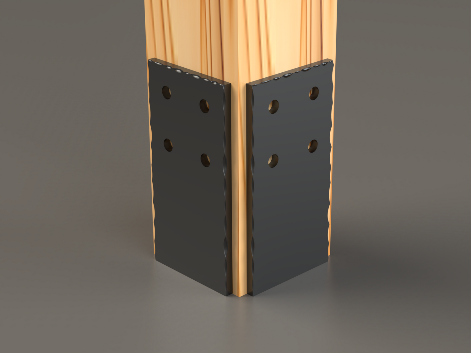 Decorative Post Base Plates (Pack of 2) - Scalloped Industrial Style - Wood Post Brackets - construction brackets - brackets for post and beam construction - beam supports - post support - timber frame brackets - barndominium brackets - exposed beam brackets