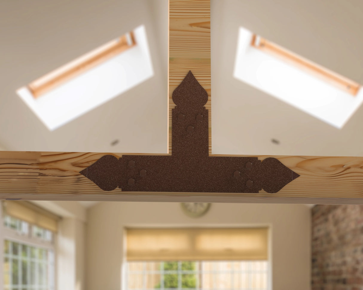 T Bracket - Spade Style - For 6 Inch Lumber - Wood Post Brackets - construction brackets - brackets for post and beam construction - beam supports - post support - timber frame brackets - barndominium brackets - exposed beam brackets