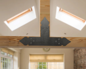 T Bracket - Spade Style - For 6 Inch Lumber - Wood Post Brackets - construction brackets - brackets for post and beam construction - beam supports - post support - timber frame brackets - barndominium brackets - exposed beam brackets