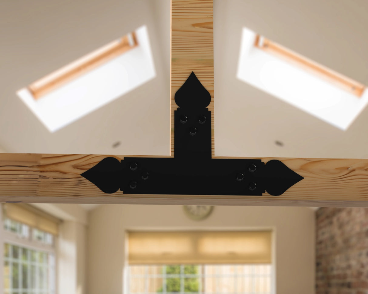 T Bracket - Spade Style - For 6 Inch Lumber - Wood Post Brackets - construction brackets - brackets for post and beam construction - beam supports - post support - timber frame brackets - barndominium brackets - exposed beam brackets