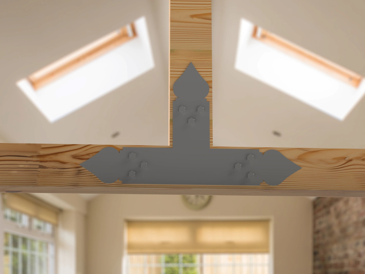 T Bracket - Spade Style - For 6 Inch Lumber - Wood Post Brackets - construction brackets - brackets for post and beam construction - beam supports - post support - timber frame brackets - barndominium brackets - exposed beam brackets