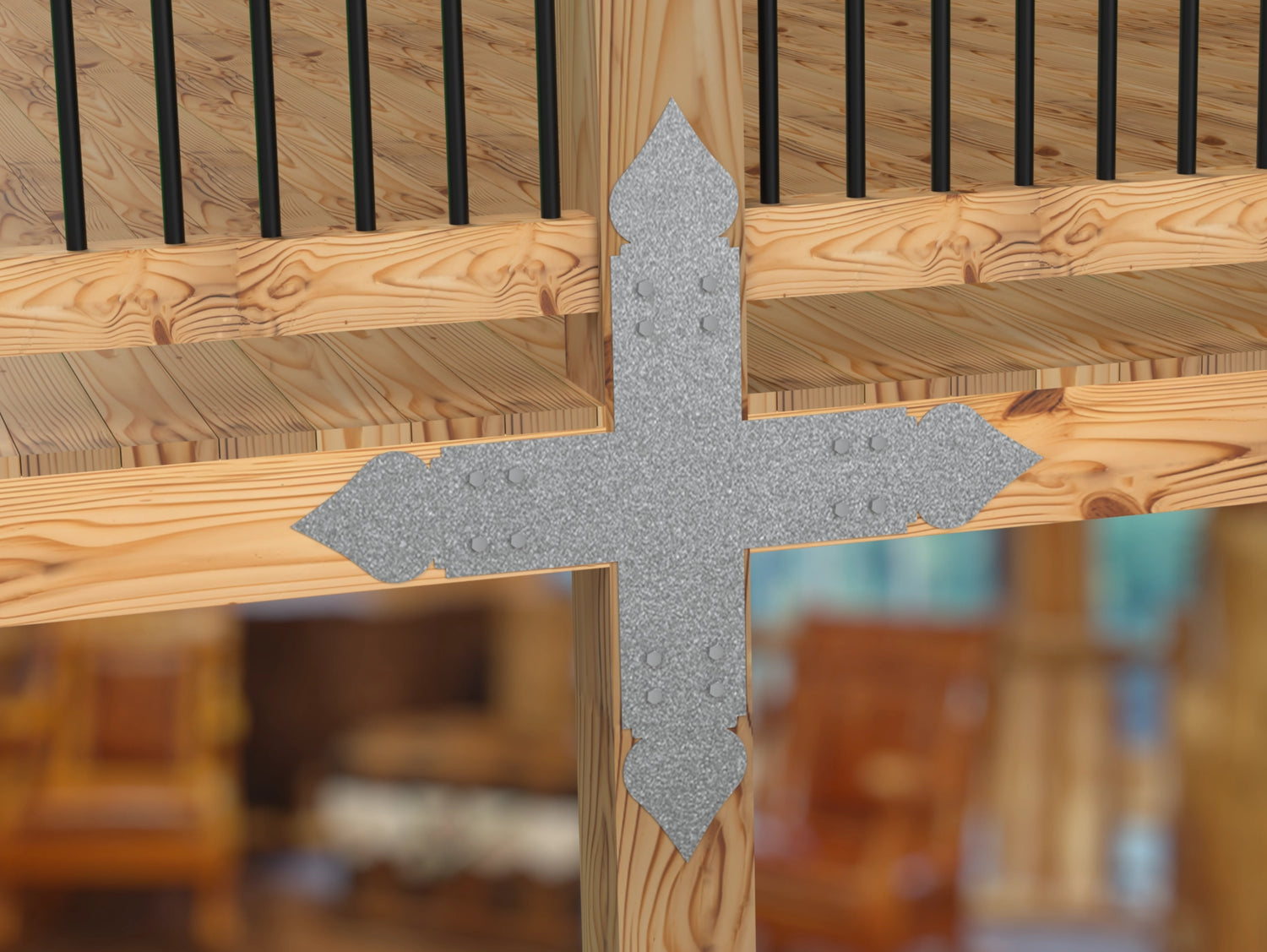 X Bracket - Spade Style - For 8 Inch Lumber - Wood Post Brackets - construction brackets - brackets for post and beam construction - beam supports - post support - timber frame brackets - barndominium brackets - exposed beam brackets