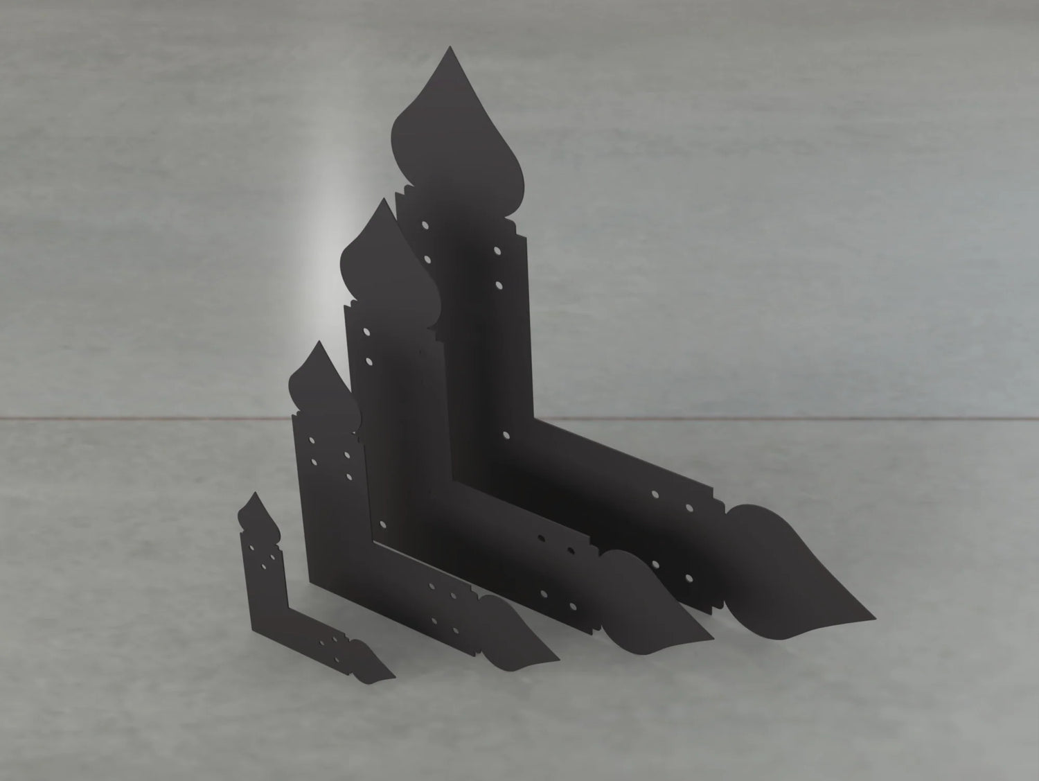 Spade Style L Brackets - Various Sizes - Wood Post Brackets - construction brackets - brackets for post and beam construction - beam supports - post support - timber frame brackets - barndominium brackets - exposed beam brackets