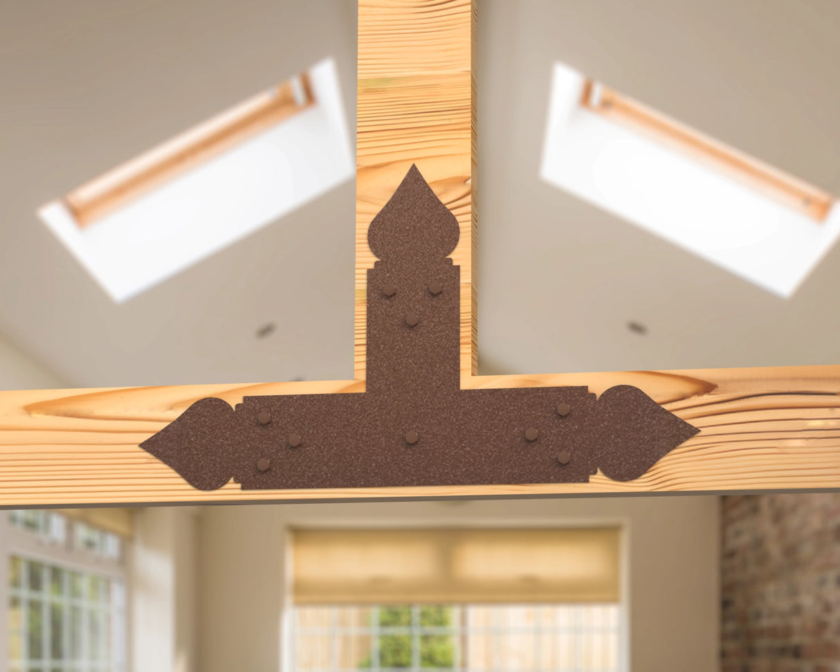 T Bracket - Spade Style - For 8 Inch Lumber - Wood Post Brackets - construction brackets - brackets for post and beam construction - beam supports - post support - timber frame brackets - barndominium brackets - exposed beam brackets