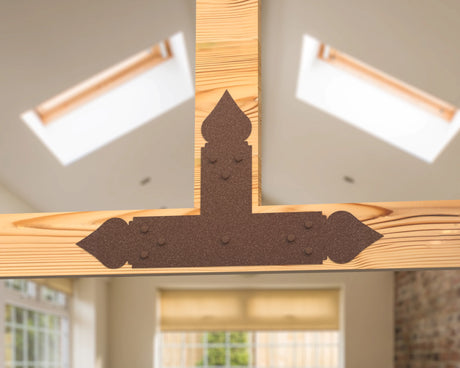 T Bracket - Spade Style - For 8 Inch Lumber - Wood Post Brackets - construction brackets - brackets for post and beam construction - beam supports - post support - timber frame brackets - barndominium brackets - exposed beam brackets