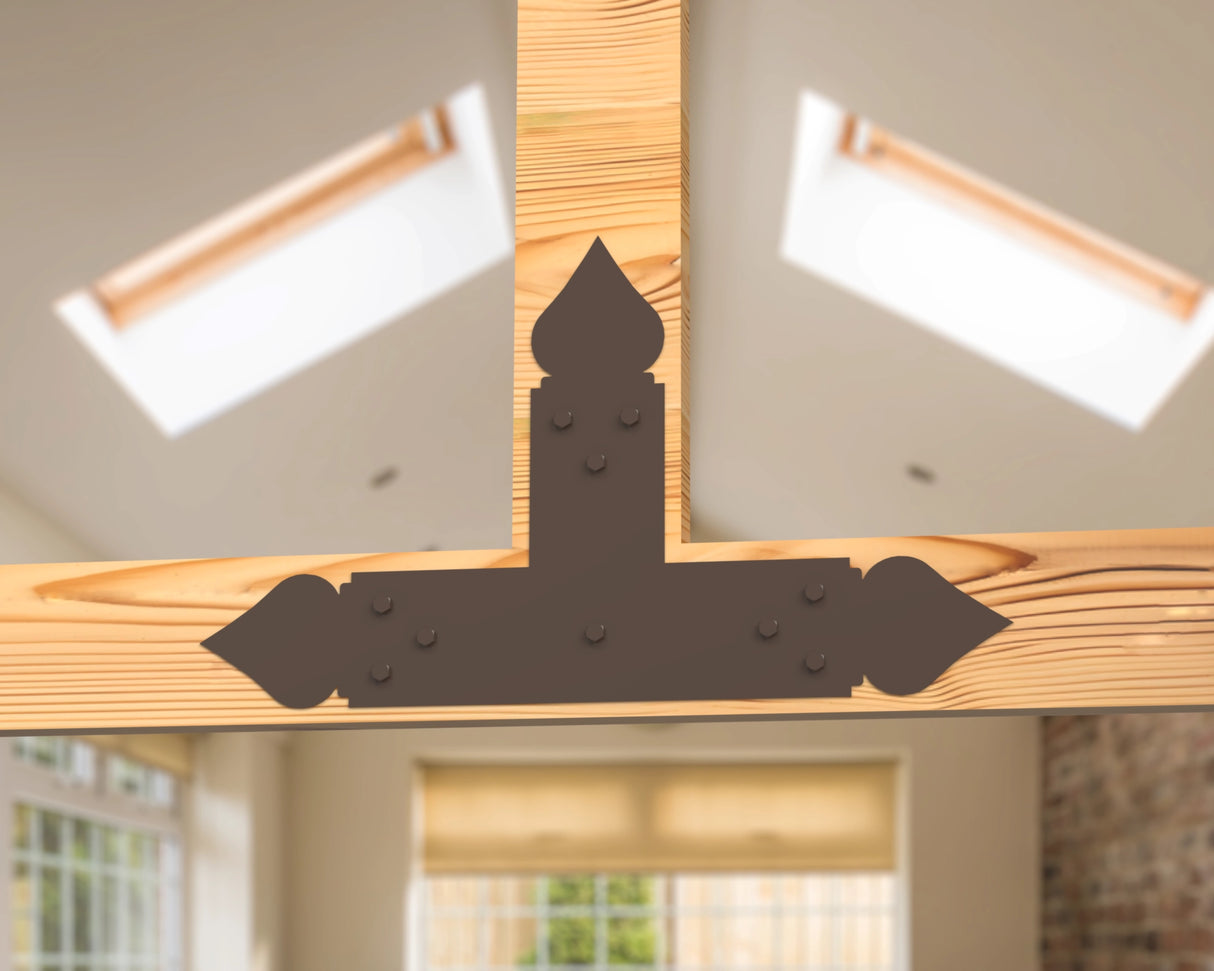 T Bracket - Spade Style - For 8 Inch Lumber - Wood Post Brackets - construction brackets - brackets for post and beam construction - beam supports - post support - timber frame brackets - barndominium brackets - exposed beam brackets