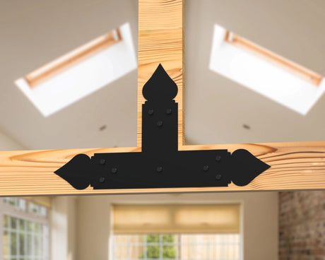 T Bracket - Spade Style - For 8 Inch Lumber - Wood Post Brackets - construction brackets - brackets for post and beam construction - beam supports - post support - timber frame brackets - barndominium brackets - exposed beam brackets