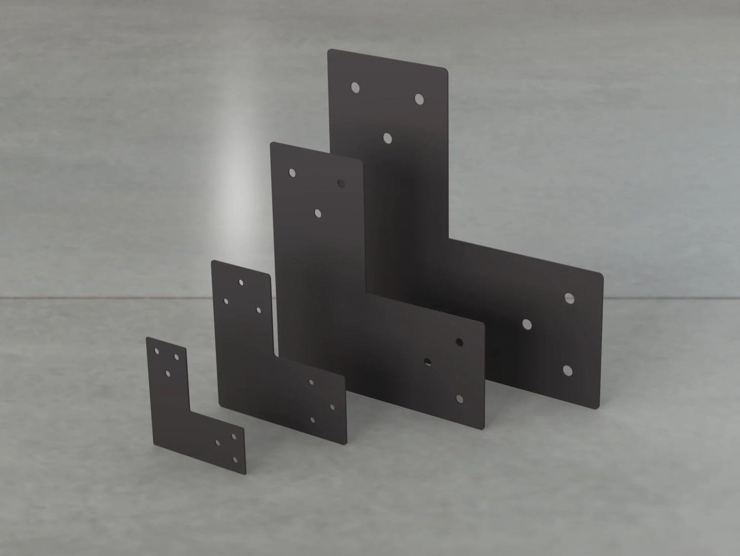 Standard Style L Brackets - Various Sizes - Wood Post Brackets - construction brackets - brackets for post and beam construction - beam supports - post support - timber frame brackets - barndominium brackets - exposed beam brackets