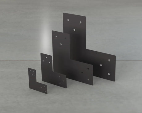 Standard Style L Brackets - Various Sizes - Wood Post Brackets - construction brackets - brackets for post and beam construction - beam supports - post support - timber frame brackets - barndominium brackets - exposed beam brackets