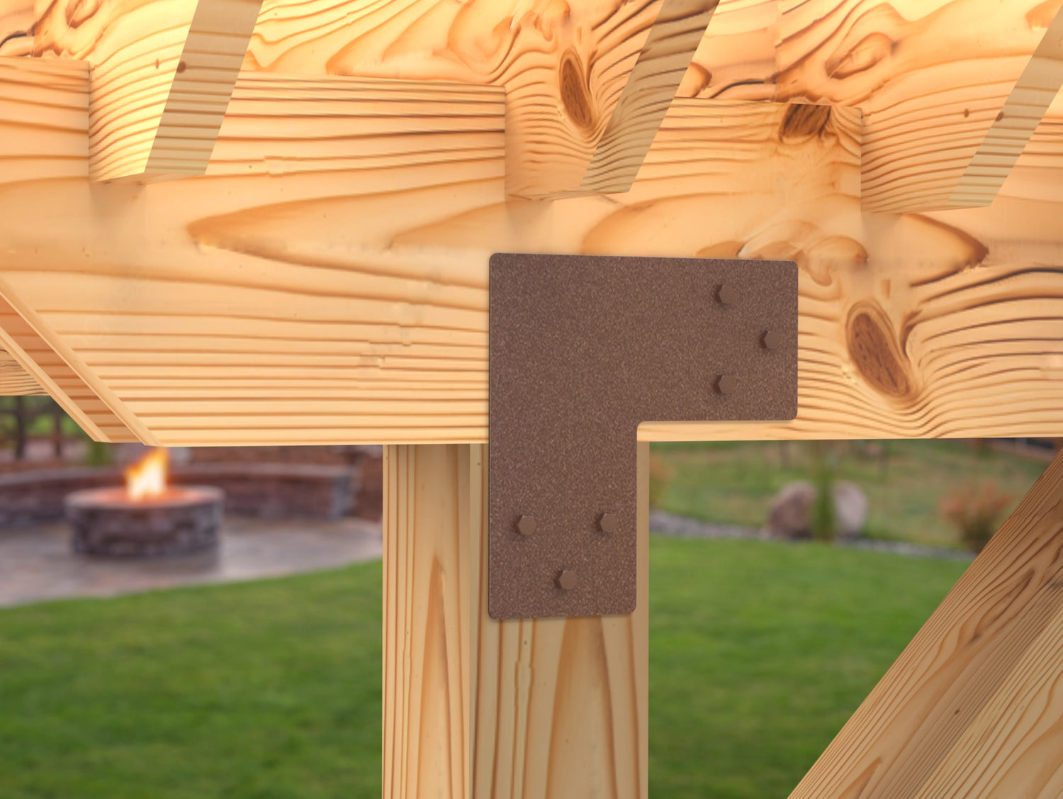 L Bracket - Standard Style - For 8 Inch Lumber - Wood Post Brackets - construction brackets - brackets for post and beam construction - beam supports - post support - timber frame brackets - barndominium brackets - exposed beam brackets