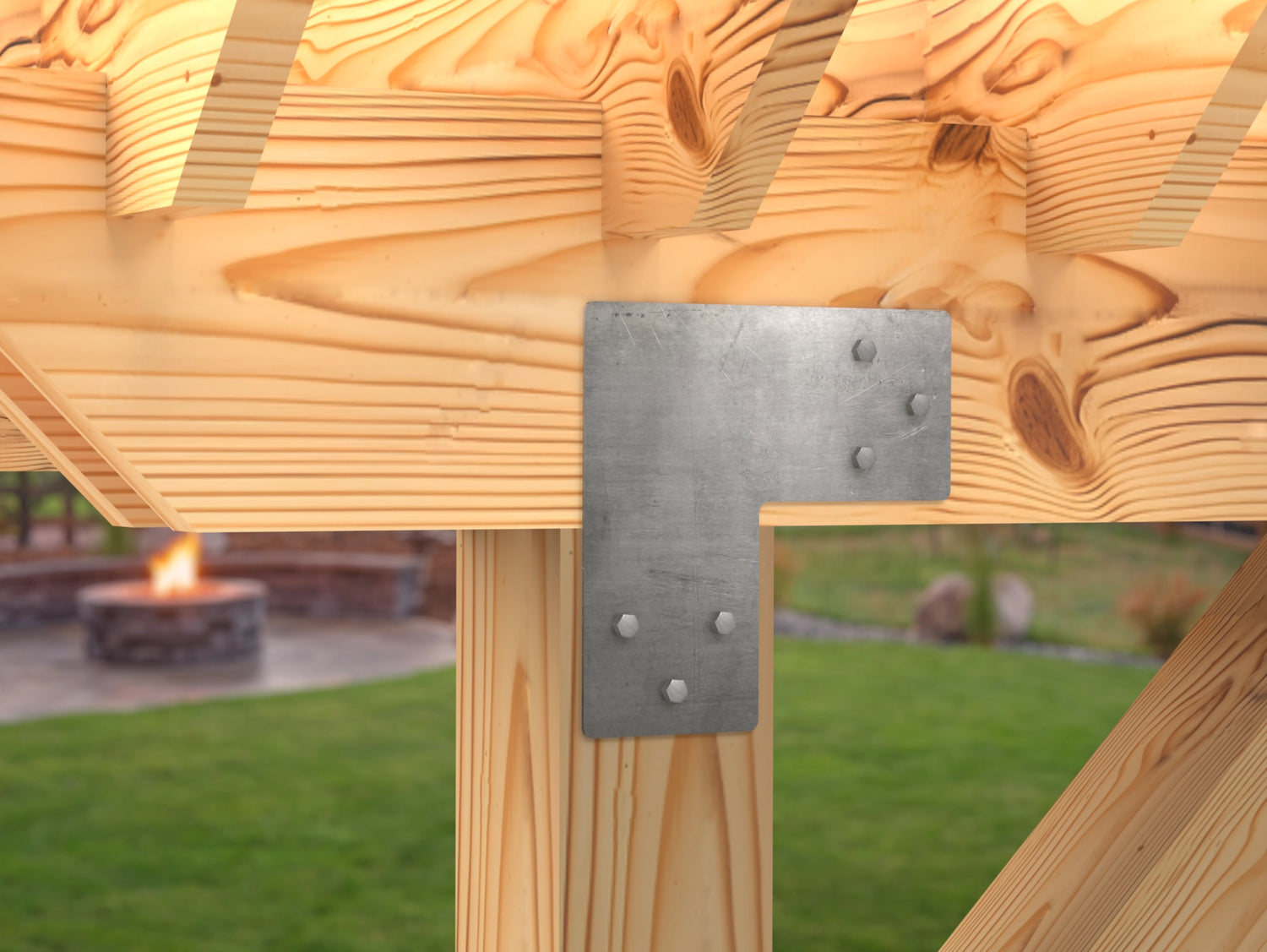 L Bracket - Standard Style - For 8 Inch Lumber - Wood Post Brackets - construction brackets - brackets for post and beam construction - beam supports - post support - timber frame brackets - barndominium brackets - exposed beam brackets