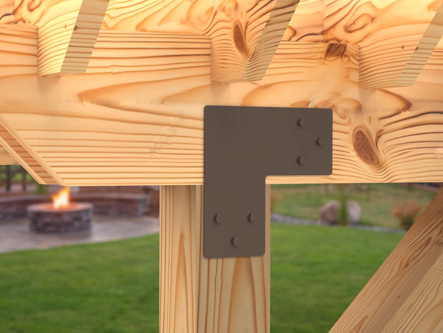 L Bracket - Standard Style - For 8 Inch Lumber - Wood Post Brackets - construction brackets - brackets for post and beam construction - beam supports - post support - timber frame brackets - barndominium brackets - exposed beam brackets