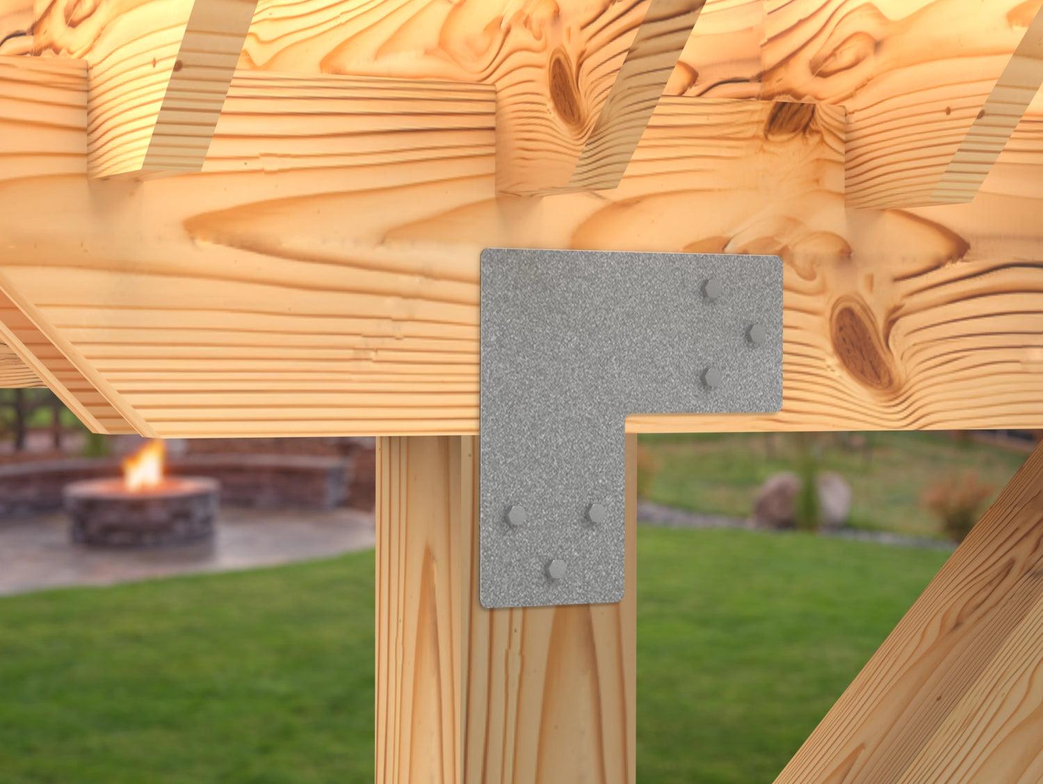 L Bracket - Standard Style - For 8 Inch Lumber - Wood Post Brackets - construction brackets - brackets for post and beam construction - beam supports - post support - timber frame brackets - barndominium brackets - exposed beam brackets