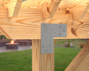 L Bracket - Standard Style - For 8 Inch Lumber - Wood Post Brackets - construction brackets - brackets for post and beam construction - beam supports - post support - timber frame brackets - barndominium brackets - exposed beam brackets