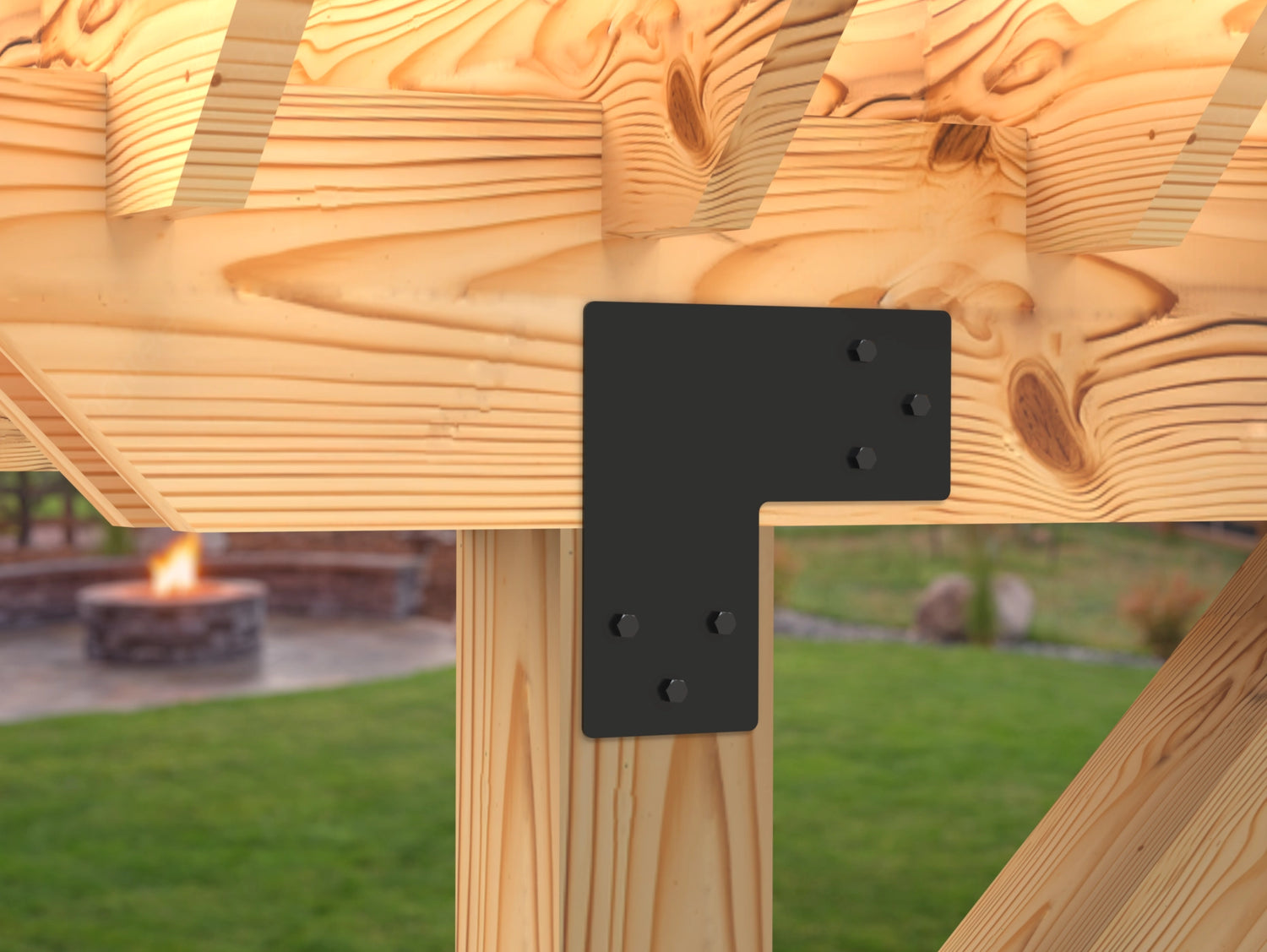 L Bracket - Standard Style - For 8 Inch Lumber - Wood Post Brackets - construction brackets - brackets for post and beam construction - beam supports - post support - timber frame brackets - barndominium brackets - exposed beam brackets