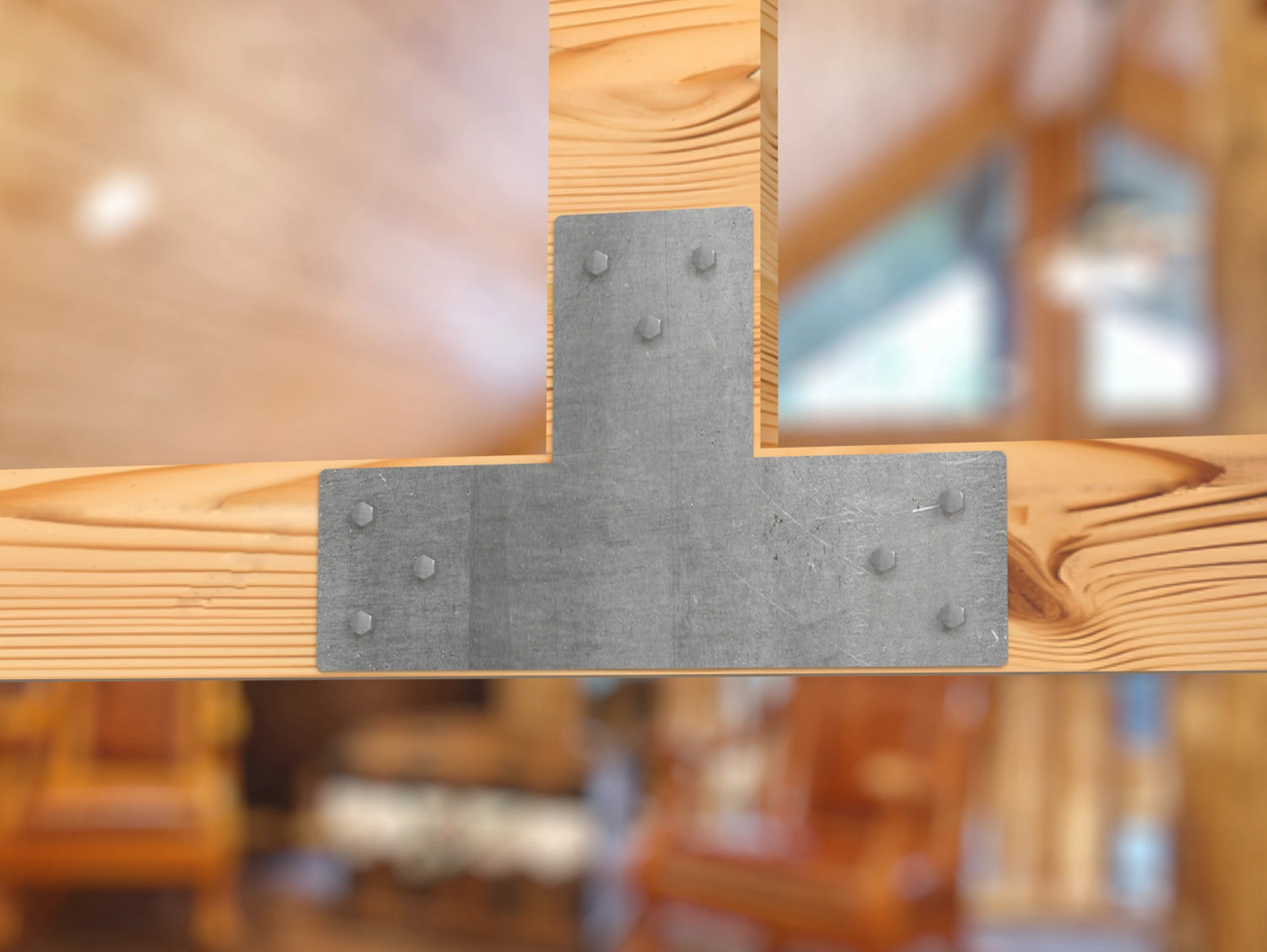 T Bracket - Standard Style - For 4 Inch Lumber - Wood Post Brackets - construction brackets - brackets for post and beam construction - beam supports - post support - timber frame brackets - barndominium brackets - exposed beam brackets