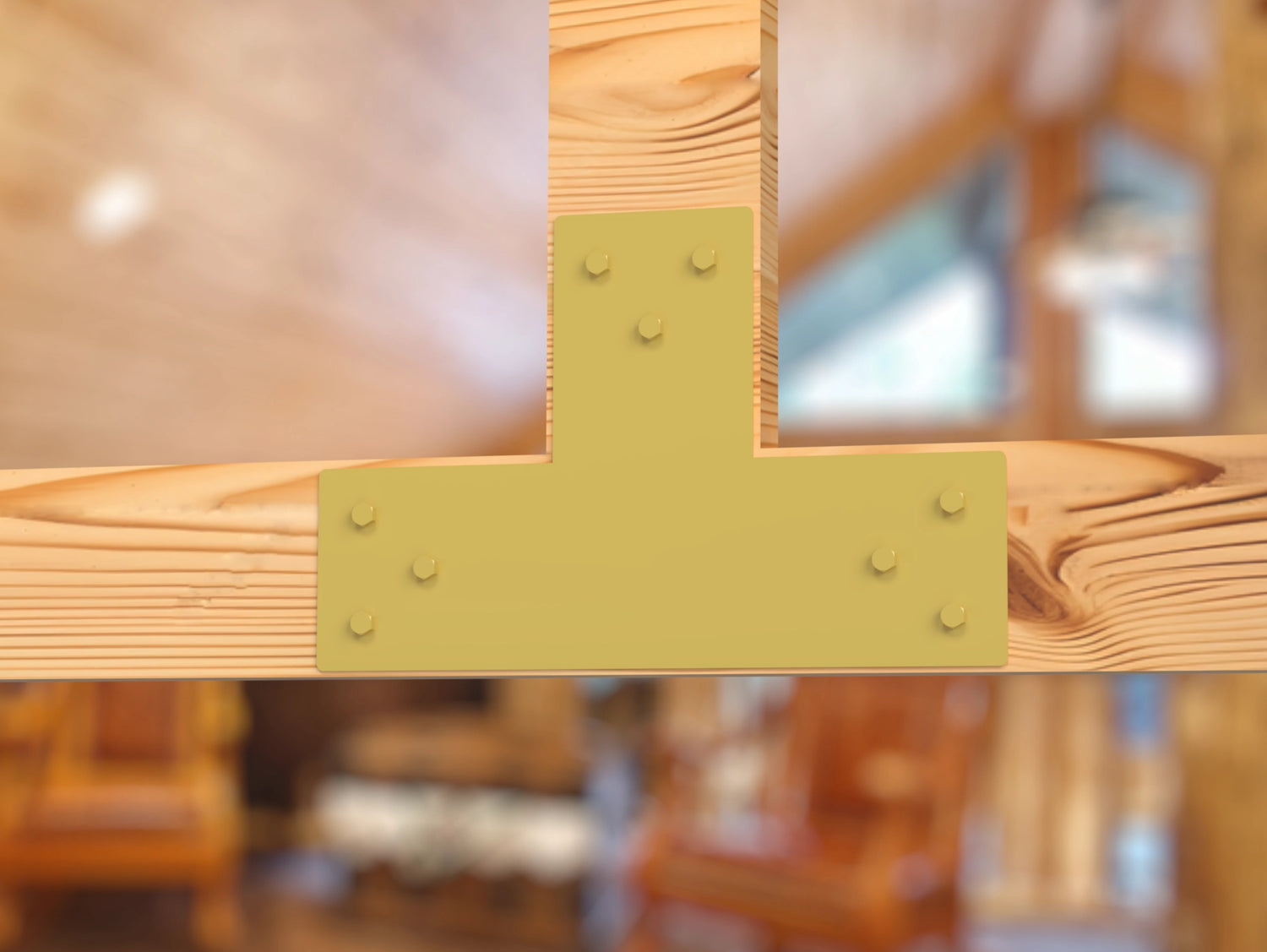 T Bracket - Standard Style - For 4 Inch Lumber - Wood Post Brackets - construction brackets - brackets for post and beam construction - beam supports - post support - timber frame brackets - barndominium brackets - exposed beam brackets