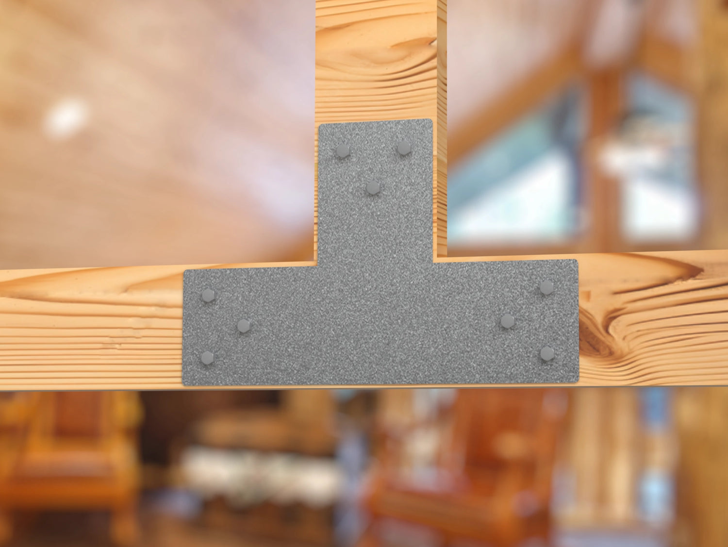 T Bracket - Standard Style - For 4 Inch Lumber - Wood Post Brackets - construction brackets - brackets for post and beam construction - beam supports - post support - timber frame brackets - barndominium brackets - exposed beam brackets