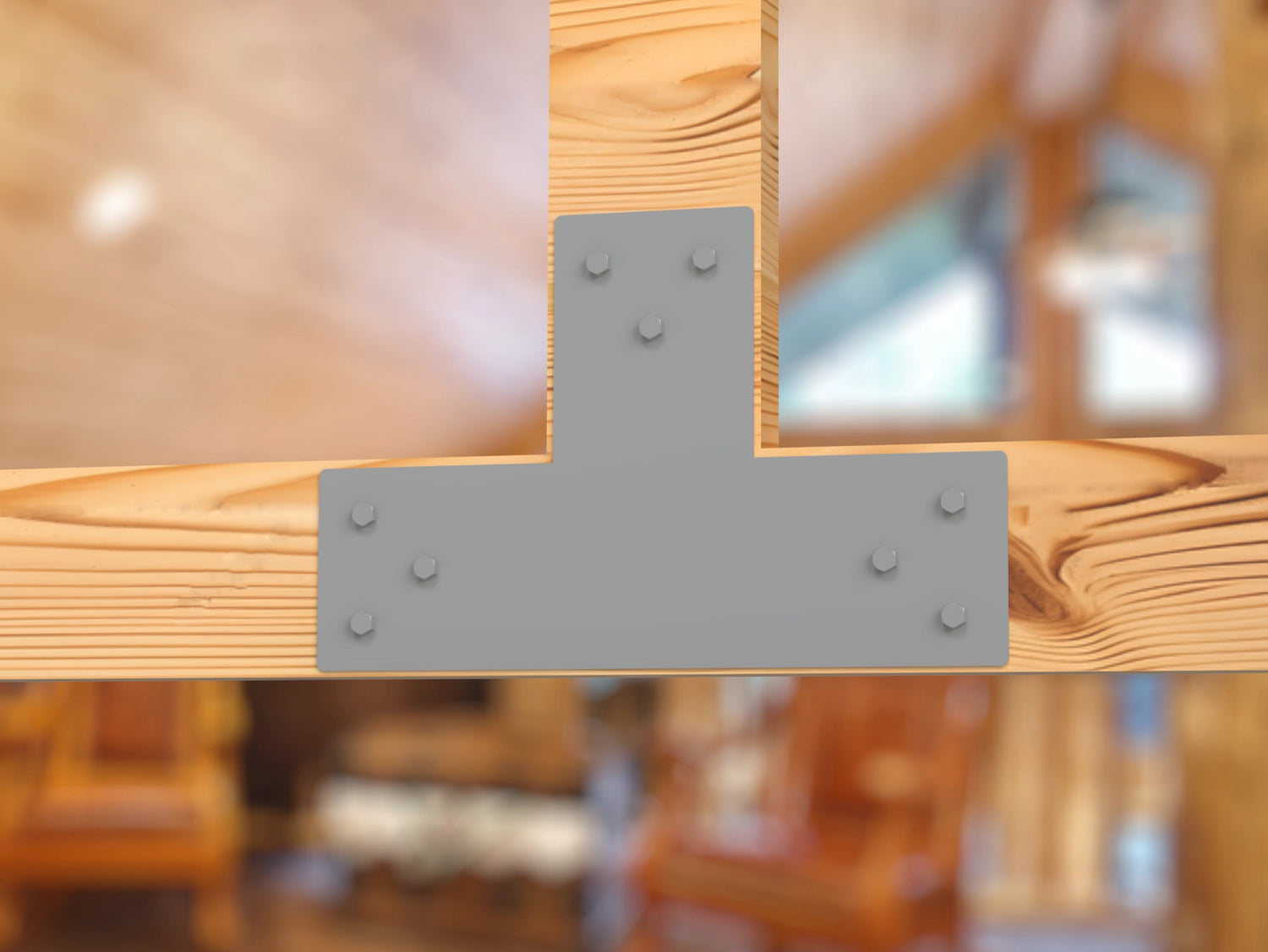 T Bracket - Standard Style - For 4 Inch Lumber - Wood Post Brackets - construction brackets - brackets for post and beam construction - beam supports - post support - timber frame brackets - barndominium brackets - exposed beam brackets