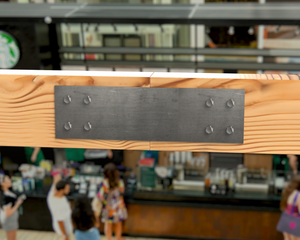 Straight Bracket - Industrial Style - 8 Inch Lumber - Wood Post Brackets - construction brackets - brackets for post and beam construction - beam supports - post support - timber frame brackets - barndominium brackets - exposed beam brackets