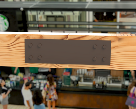 Straight Bracket - Industrial Style - 8 Inch Lumber - Wood Post Brackets - construction brackets - brackets for post and beam construction - beam supports - post support - timber frame brackets - barndominium brackets - exposed beam brackets
