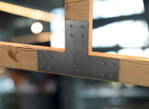 T Bracket - Industrial Style - 8 Inch Lumber - Wood Post Brackets - construction brackets - brackets for post and beam construction - beam supports - post support - timber frame brackets - barndominium brackets - exposed beam brackets