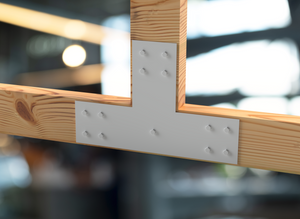 T Bracket - Industrial Style - 8 Inch Lumber - Wood Post Brackets - construction brackets - brackets for post and beam construction - beam supports - post support - timber frame brackets - barndominium brackets - exposed beam brackets
