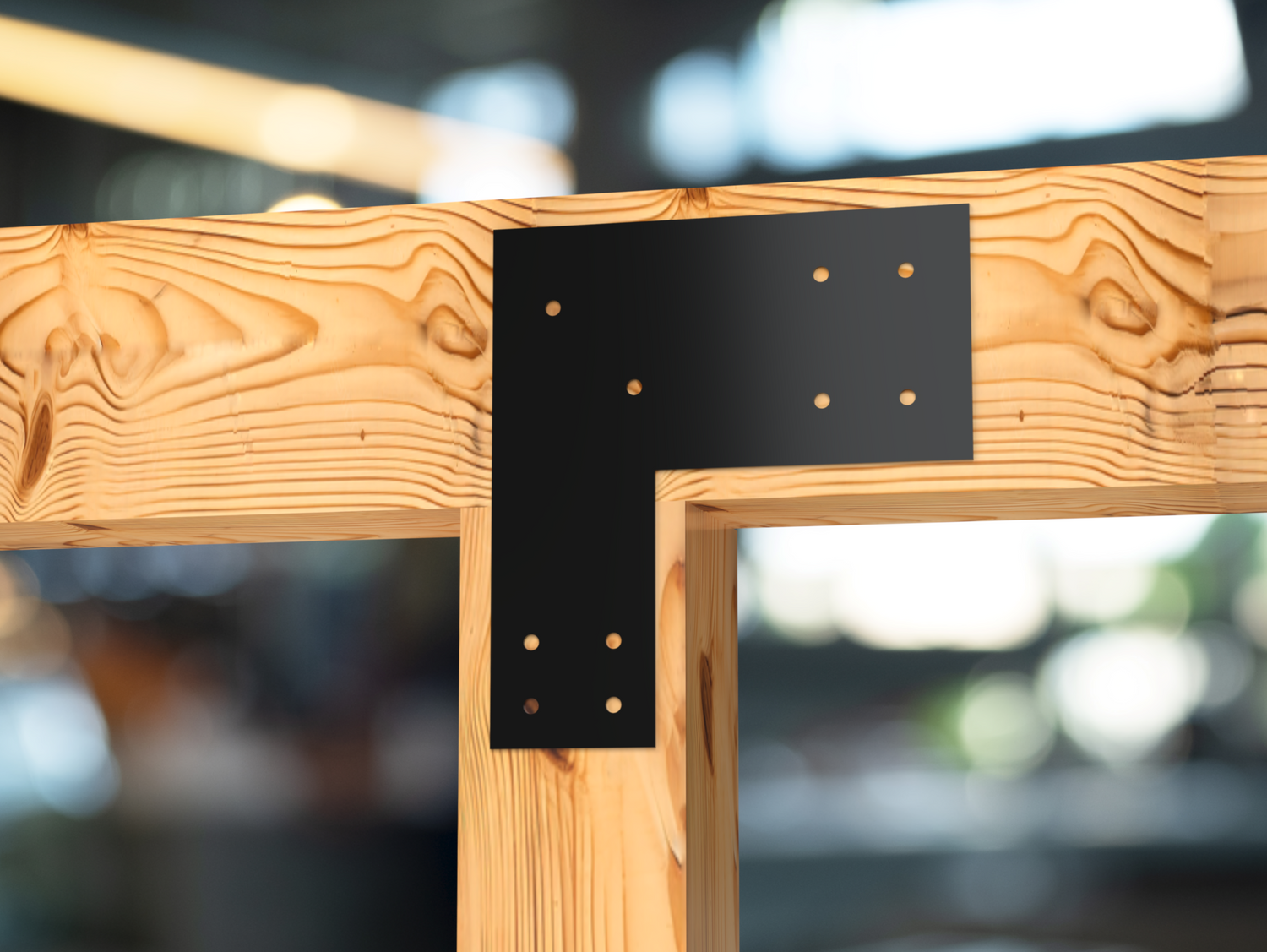 Transition L Bracket for 4"-10" Beam and 4"-10" Post - Wood Post Brackets - construction brackets - brackets for post and beam construction - beam supports - post support - timber frame brackets - barndominium brackets - exposed beam brackets