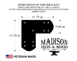 90 Degree Double L Bracket for 6" Post - Wood Post Brackets - construction materials - building supports - beam supports - post supports