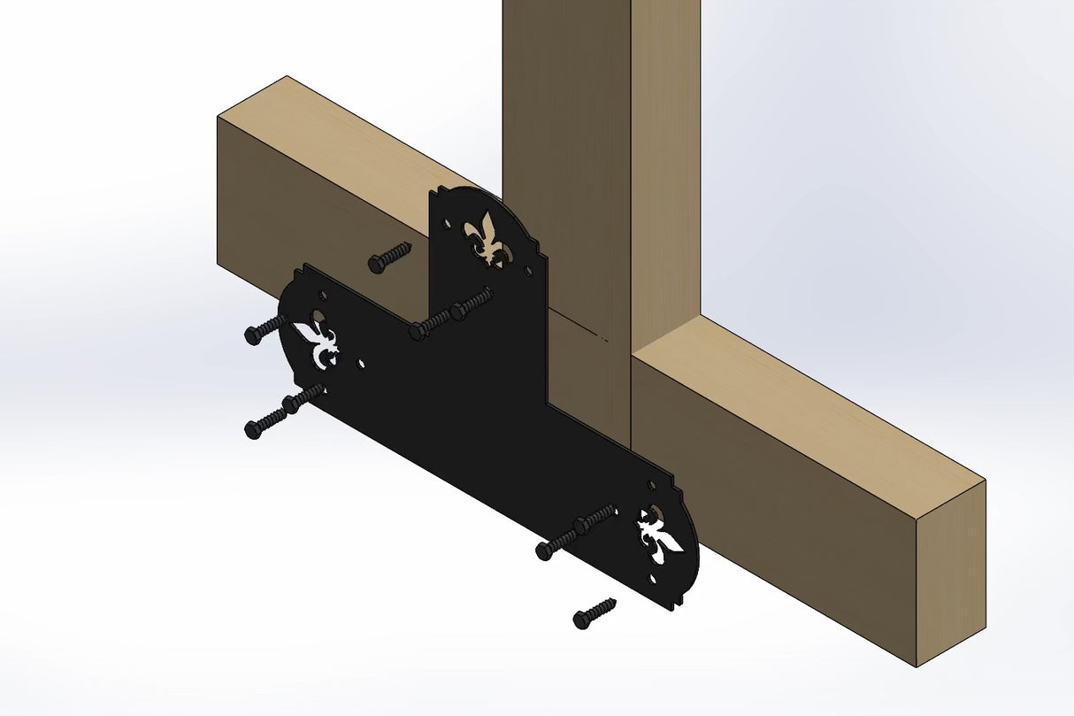 T Bracket - Crowned Fleur De Lis - For 6 Inch Lumber
