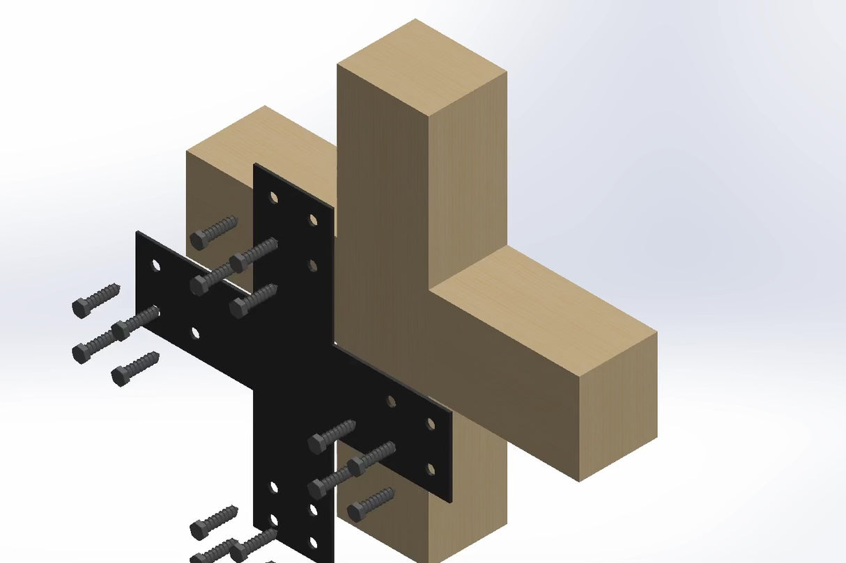 X Bracket - Industrial Style - 4 Inch Lumber