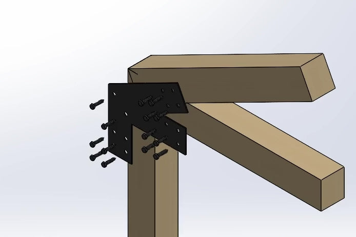 Heel T Bracket - Industrial Style - For 4 Inch Lumber