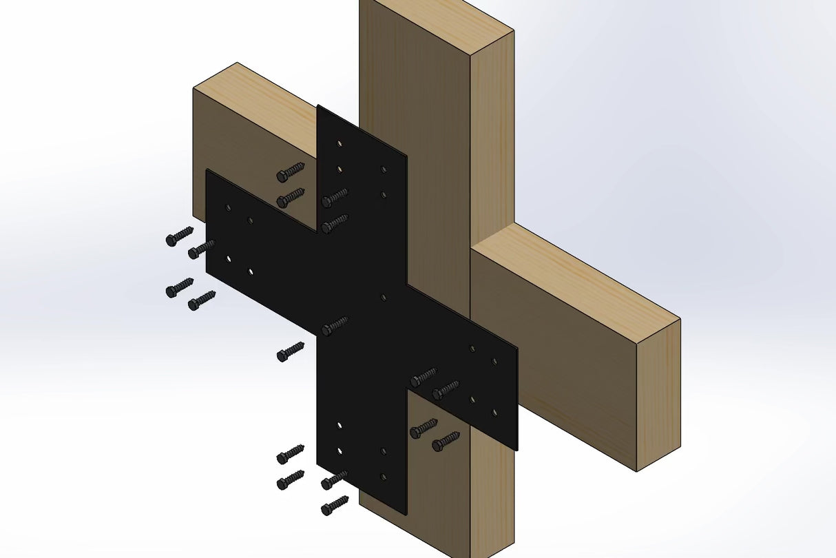 X Bracket - Industrial Style - 8 Inch Lumber